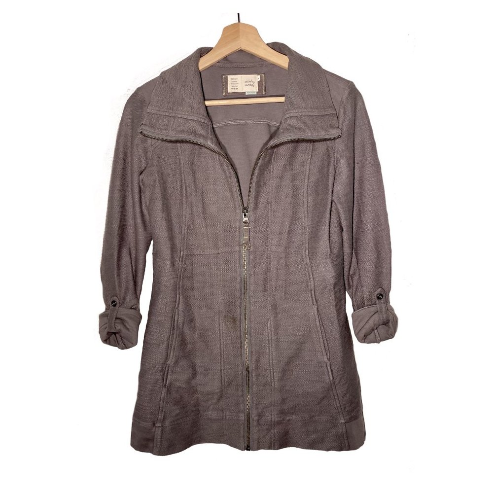 Grey Saturday Sunday Zip Up Sweater